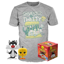 Carica l'immagine nel visualizzatore di Gallery, POP! & TEE BOX LOONEY TUNES SYLVESTER AND TWEETY FLOCKED M
