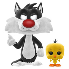 Carica l'immagine nel visualizzatore di Gallery, POP! & TEE BOX LOONEY TUNES SYLVESTER AND TWEETY FLOCKED M