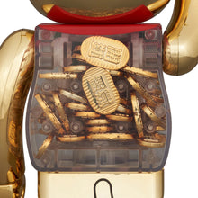 Load image into Gallery viewer, BEARBRICK 100% 400% MANEKI NEKO GOOD LUCK COIN GOLD
