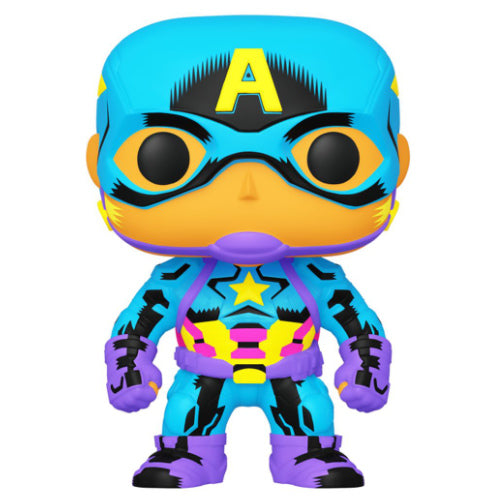 POP! MARVEL BLACK LIGHT CAPTAIN AMERICA DAMAGED BOX